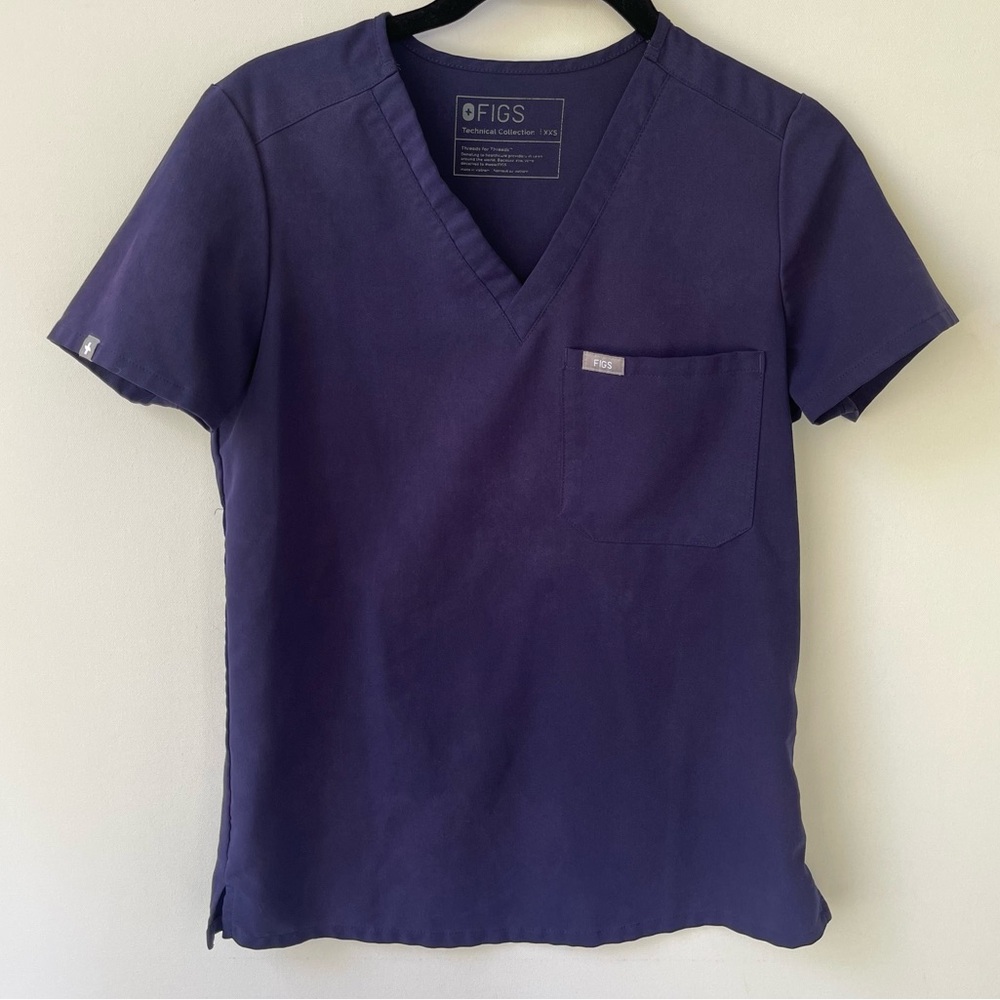 Figs Women's Tops Figs Catarina One Pocket Scrub Top Blue PO#1659